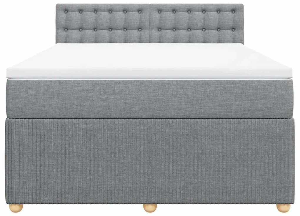 Cama com molas/colchão 140x190 cm tecido cinzento-claro