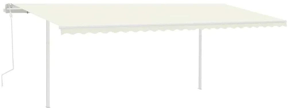 Toldo retrátil manual com LED 6x3 m cor creme
