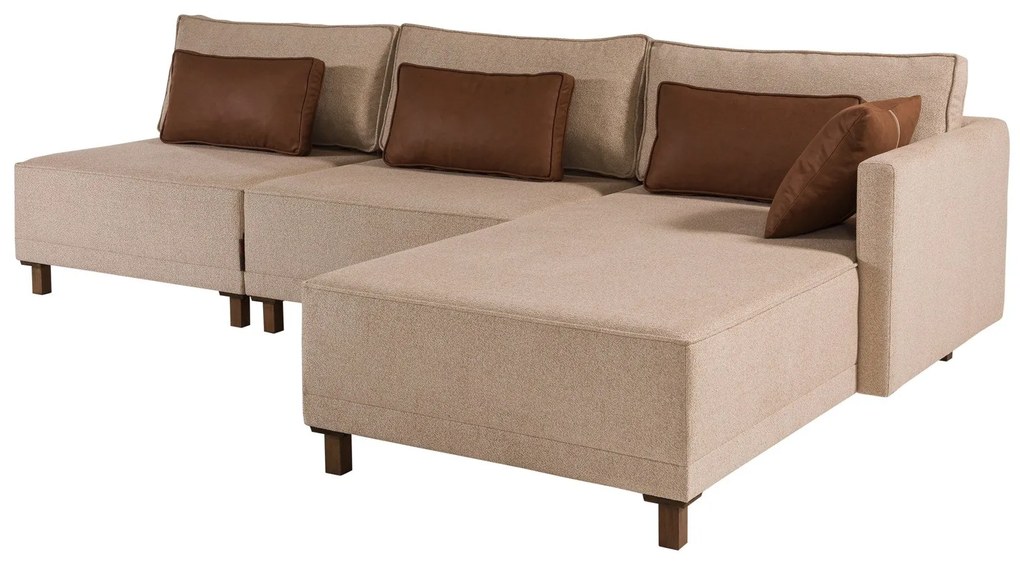 Sofá-Cama de Canto Matris – Castanho – 285x90x192 cm