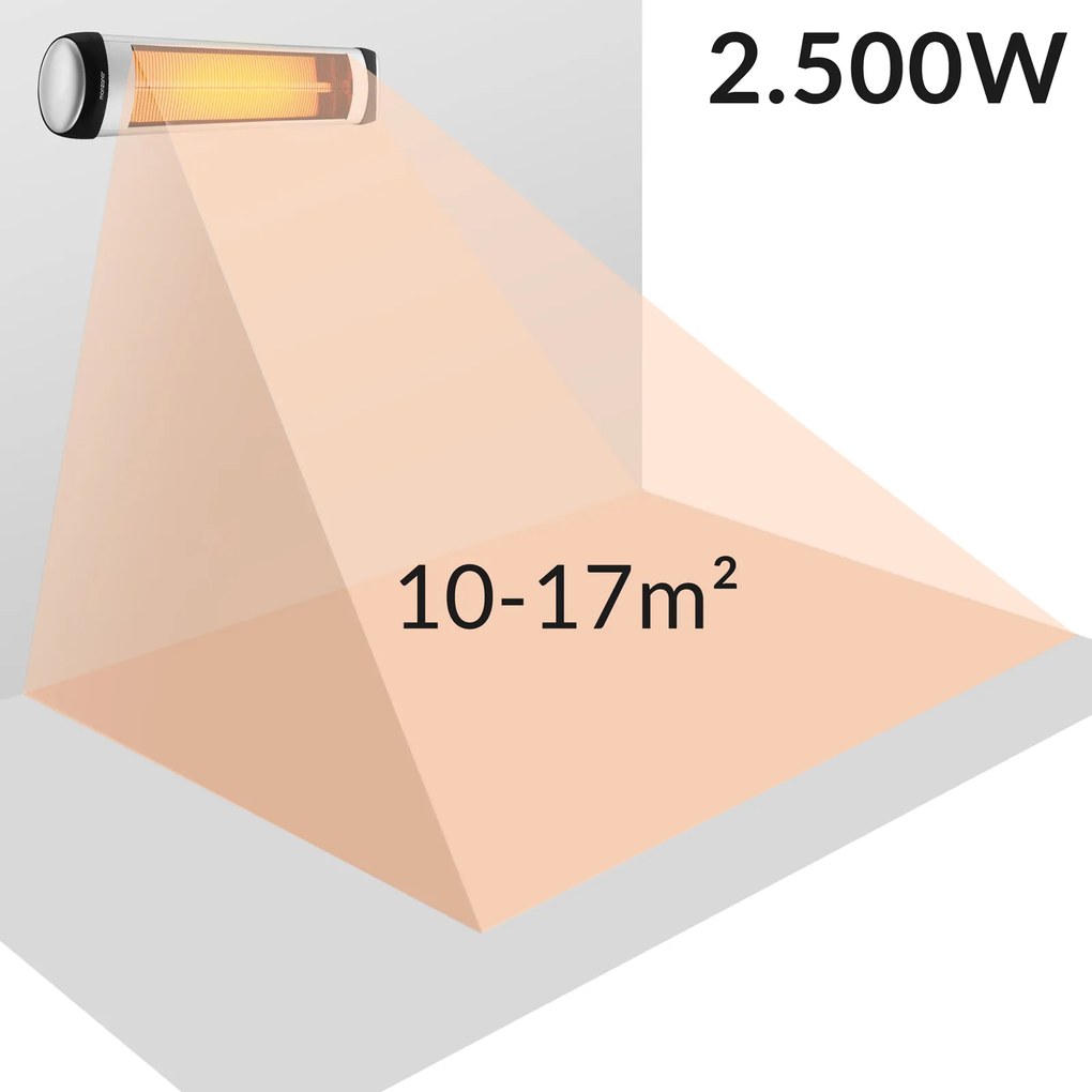 Aquecedor exterior radiante MZH2501 2500W Prata