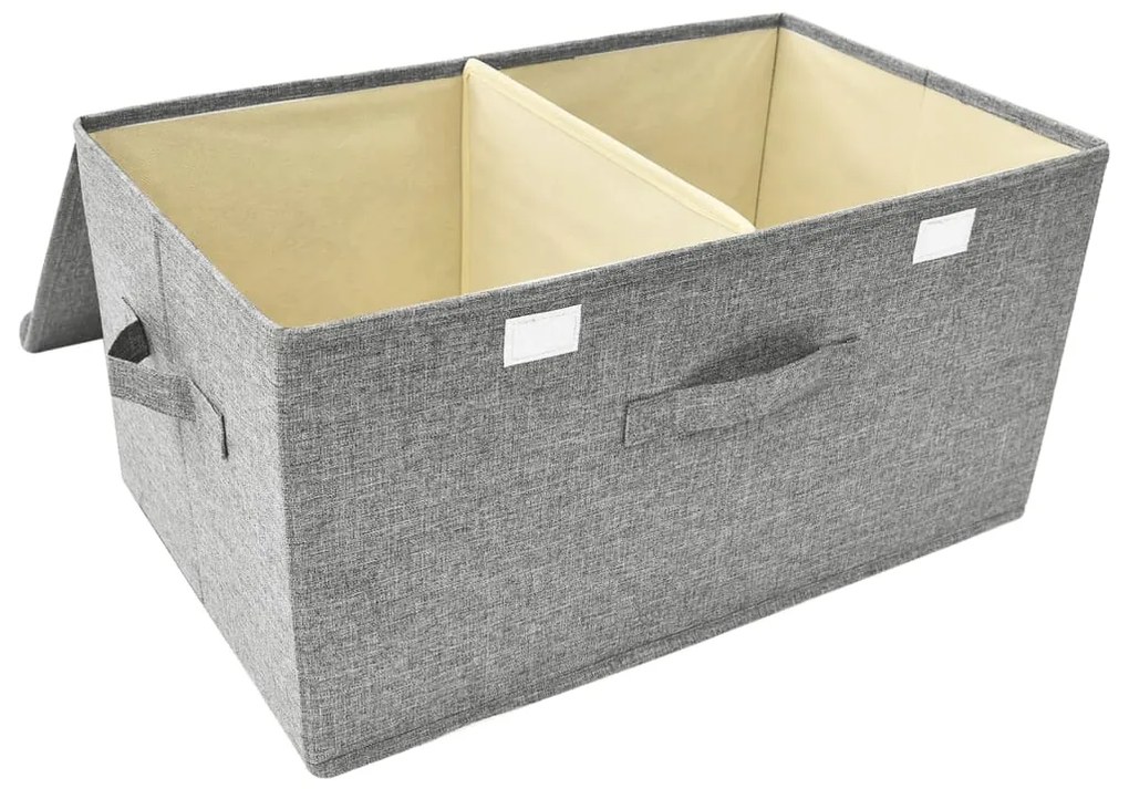 Caixas de arrumação 2 pcs 50x30x25 cm tecido cinzento