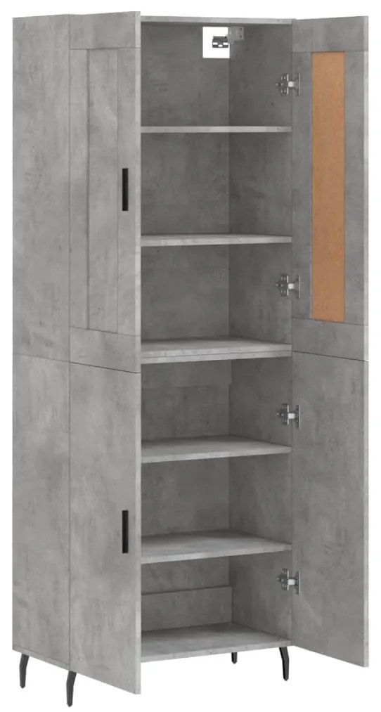Armário alto 69,5x34x180 cm derivados de madeira cinza cimento