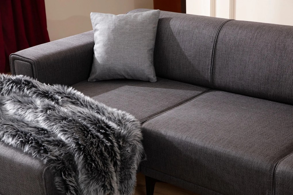 Sofá-Cama de Canto Horizon – Cinzento Escuro – 140x250 cm