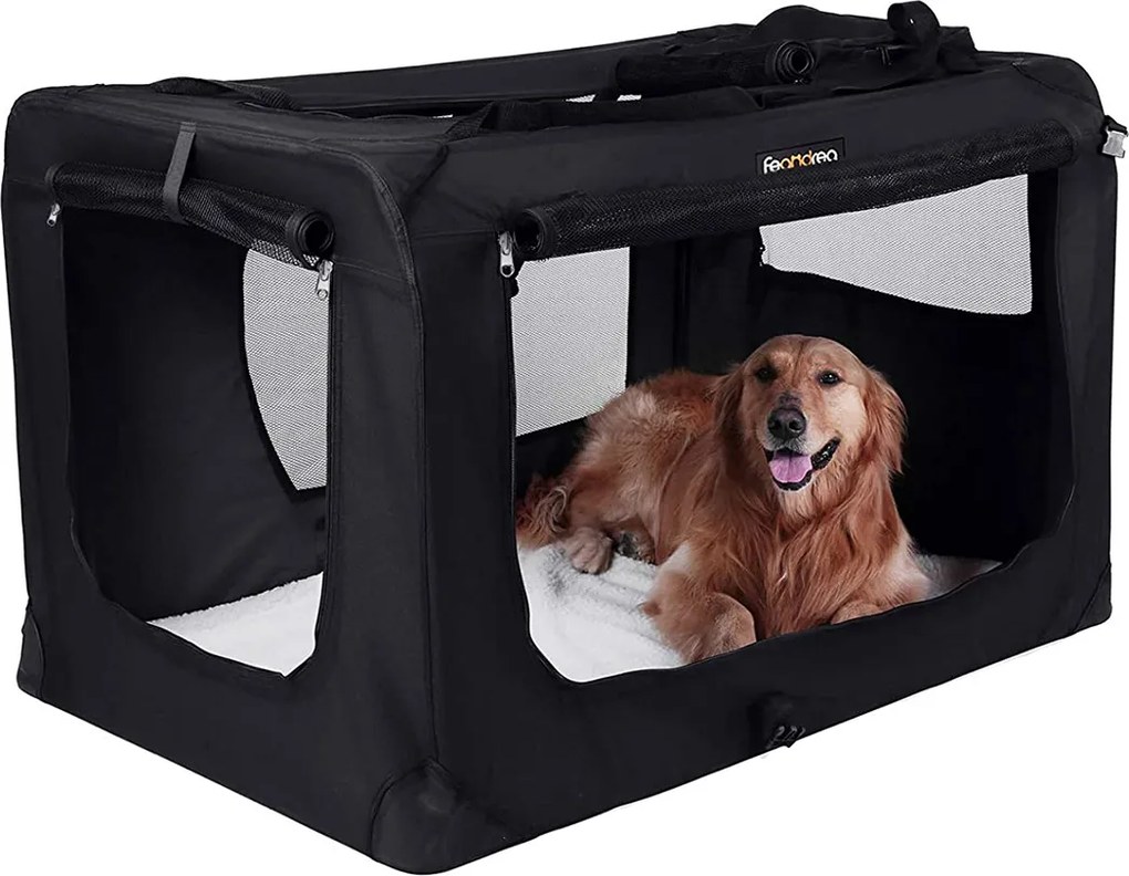 Transportadora para animais de estimação 70 x 52 x 52 cm Preto