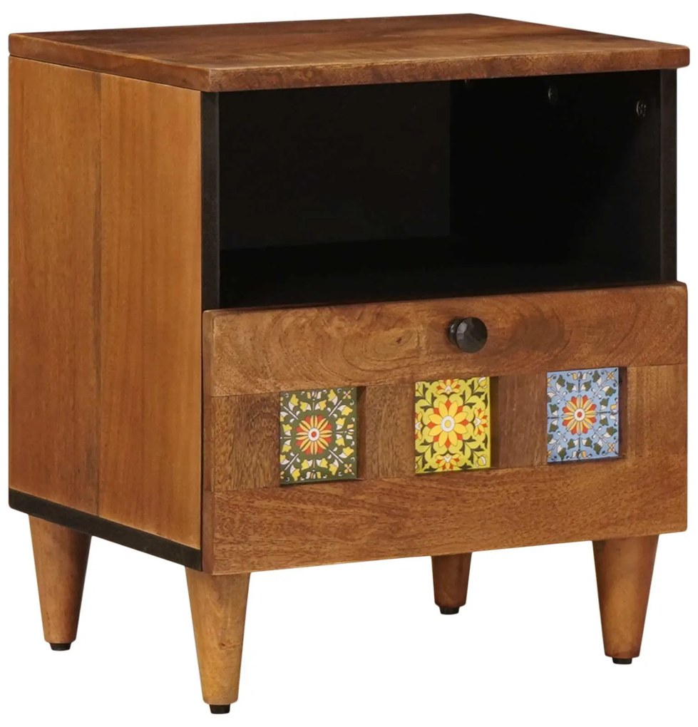 vidaXL Armário de Cabeceira com gaveta Castanho 40 x 33 x 46 cm