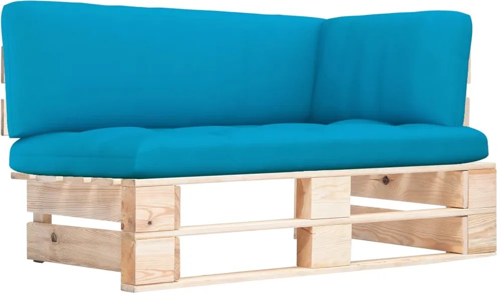 vidaXL Sofá de canto em paletes p/ jardim pinho impregnado