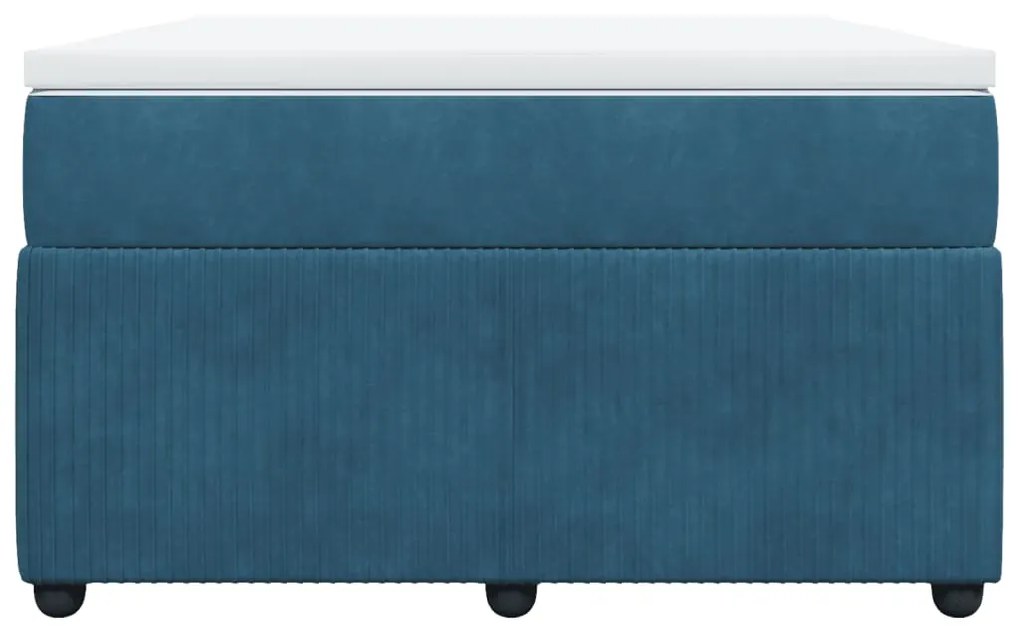 Cama boxspring com colchão 120x200 cm veludo azul-escuro