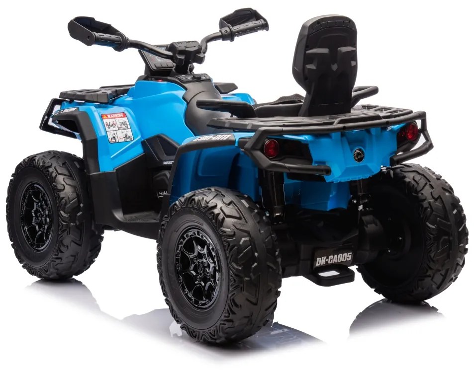 Moto 4 elétrica para crianças 12V Can Am Outlander 4×4 200W rodas Espuma EVA, assento couro Carga até 50Kg Azul