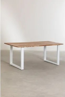 Mesa De Jantar Retangular Em Madeira Reciclada (180x100 Cm) Sami Style Branco - Sklum