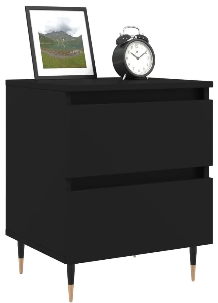 Mesa de cabeceira 40x35x50 cm derivados de madeira preto
