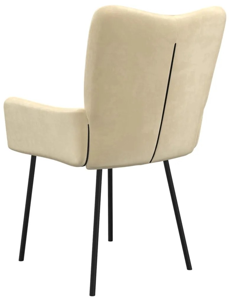 Cadeiras de jantar 2 pcs veludo cor creme
