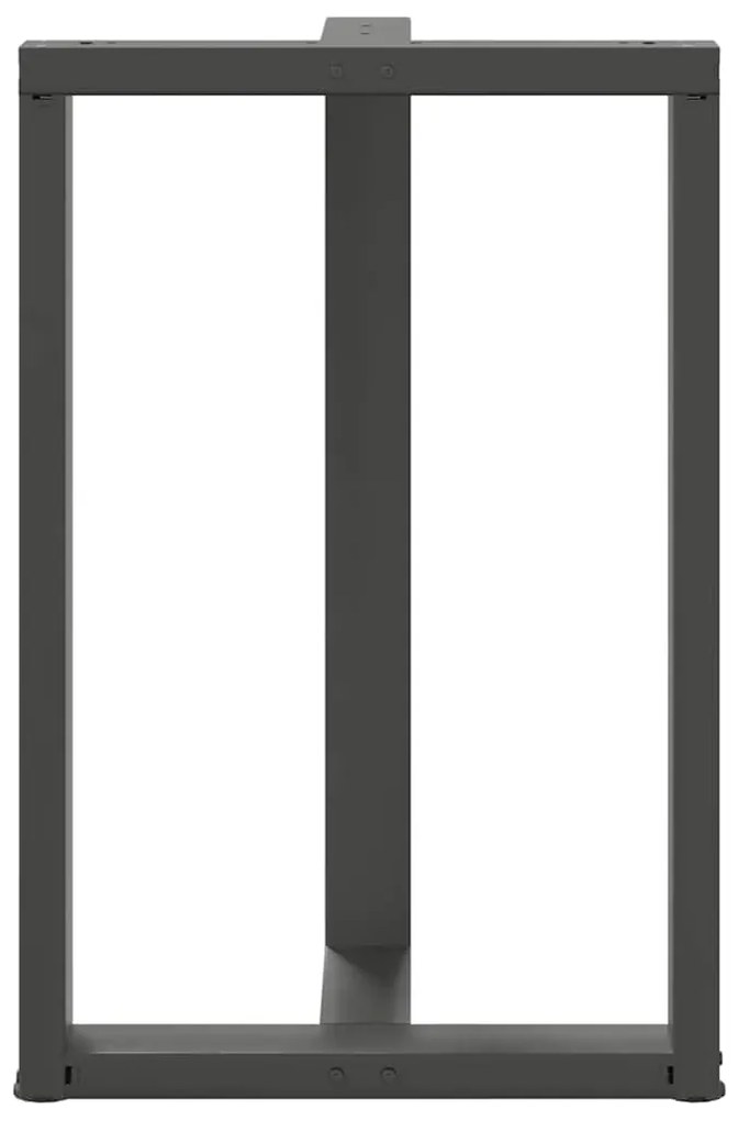Pés para mesa de bar em forma de T, 2 peças, antracite, 60x35x(90-91)