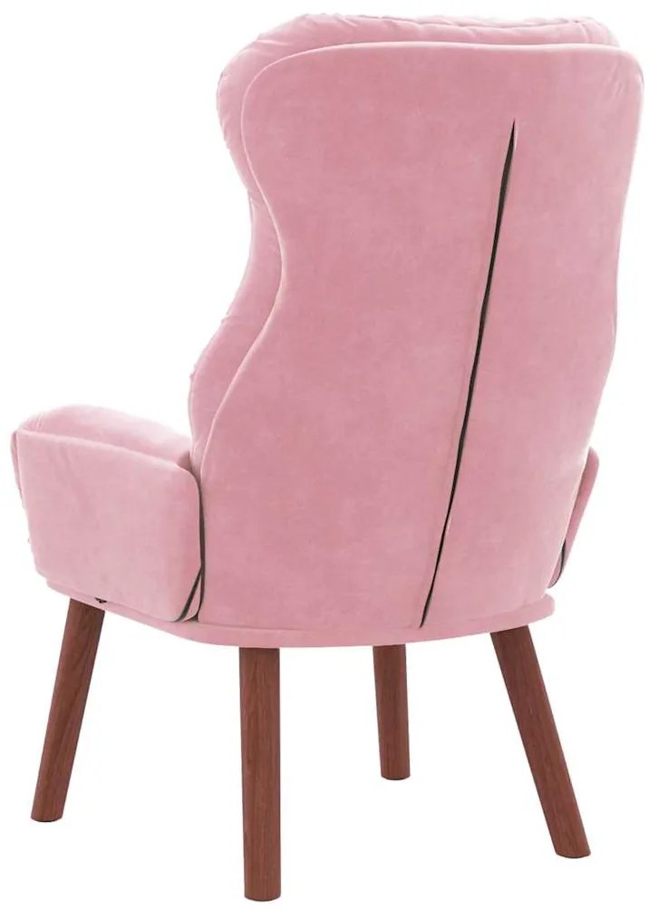Poltrona Relaxante em Veludo Rosa