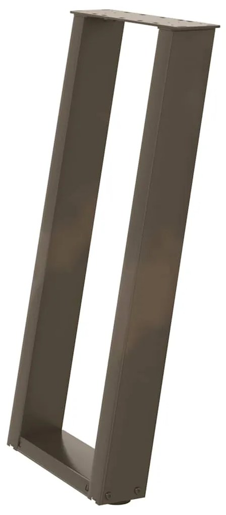 Pés de mesa de console em forma de U, 2 peças, aço natural, 38 x (72-7