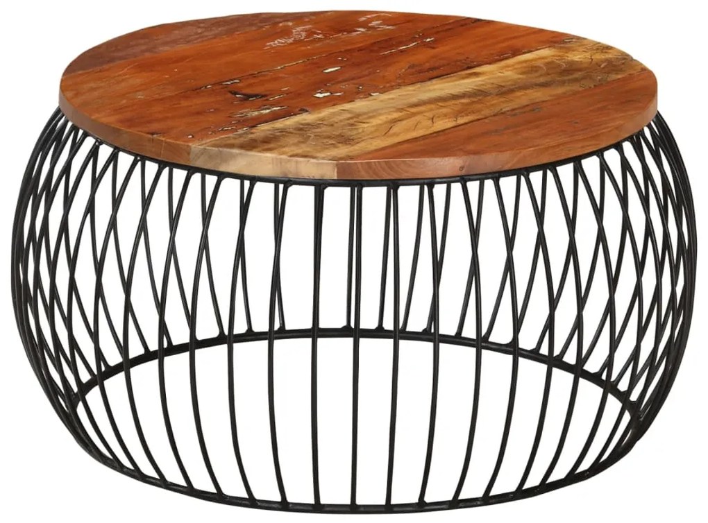 Mesa de centro Ø68 cm madeira recuperada maciça