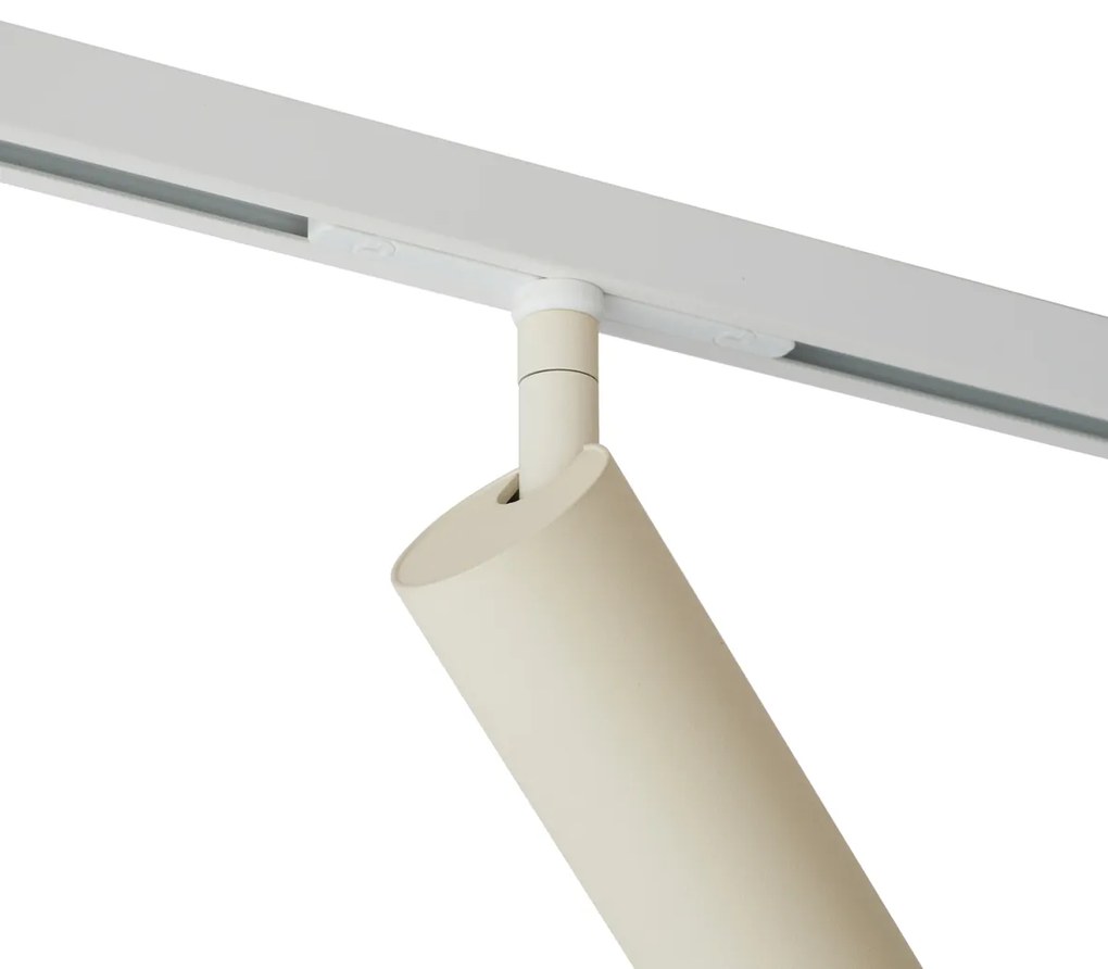 Foco moderno bege com branco para sistema de calhas monofásico GU10 35mm - Slimline Uzzy