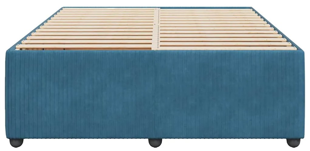 Estrutura de cama 140x190 cm veludo azul