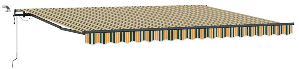Toldo Retrátil Automático com LED Verde e Amarelo 450x300 cm
