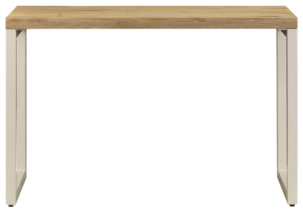 Mesa de jantar 115x55x76 cm madeira de mangueira maciça e aço