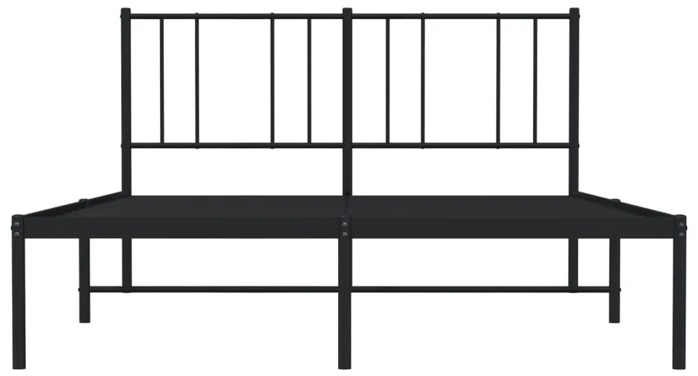 Estrutura de cama com cabeceira 140x200 cm metal preto