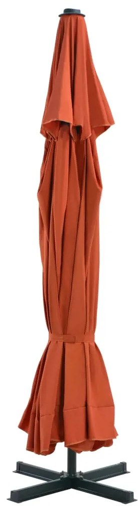 Guarda-sol de jardim com base portátil terracotta
