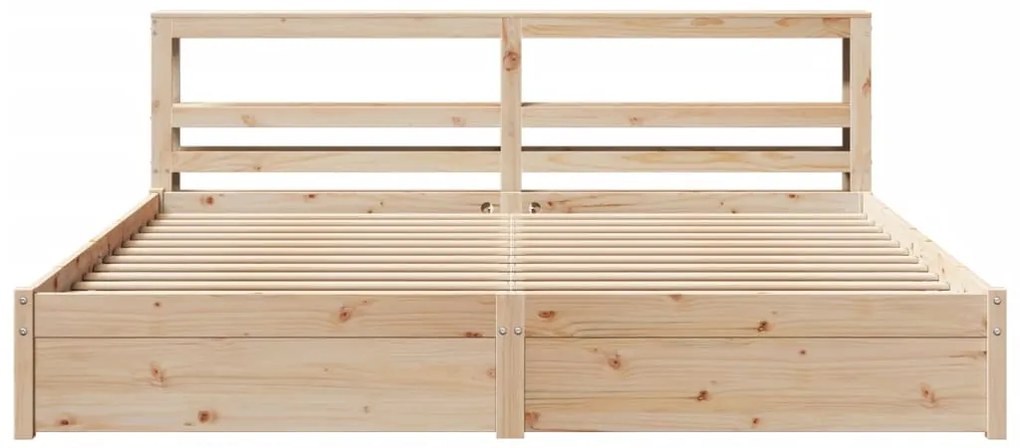 Estrutura de cama com cabeceira 200x200 cm pinho maciço