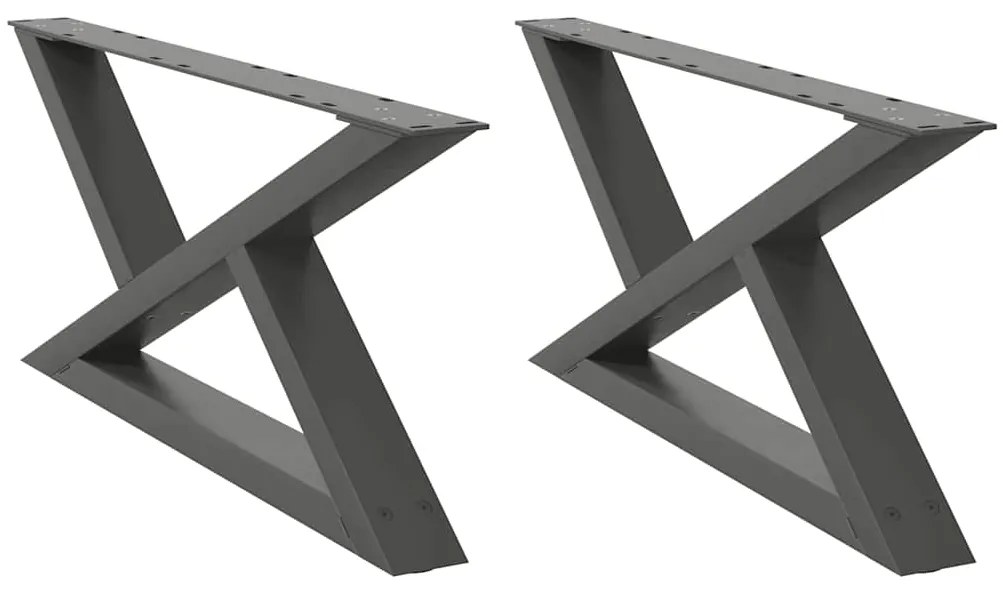 Pés para mesa de centro 2 peças antracite 70x(30-31,3) cm aço