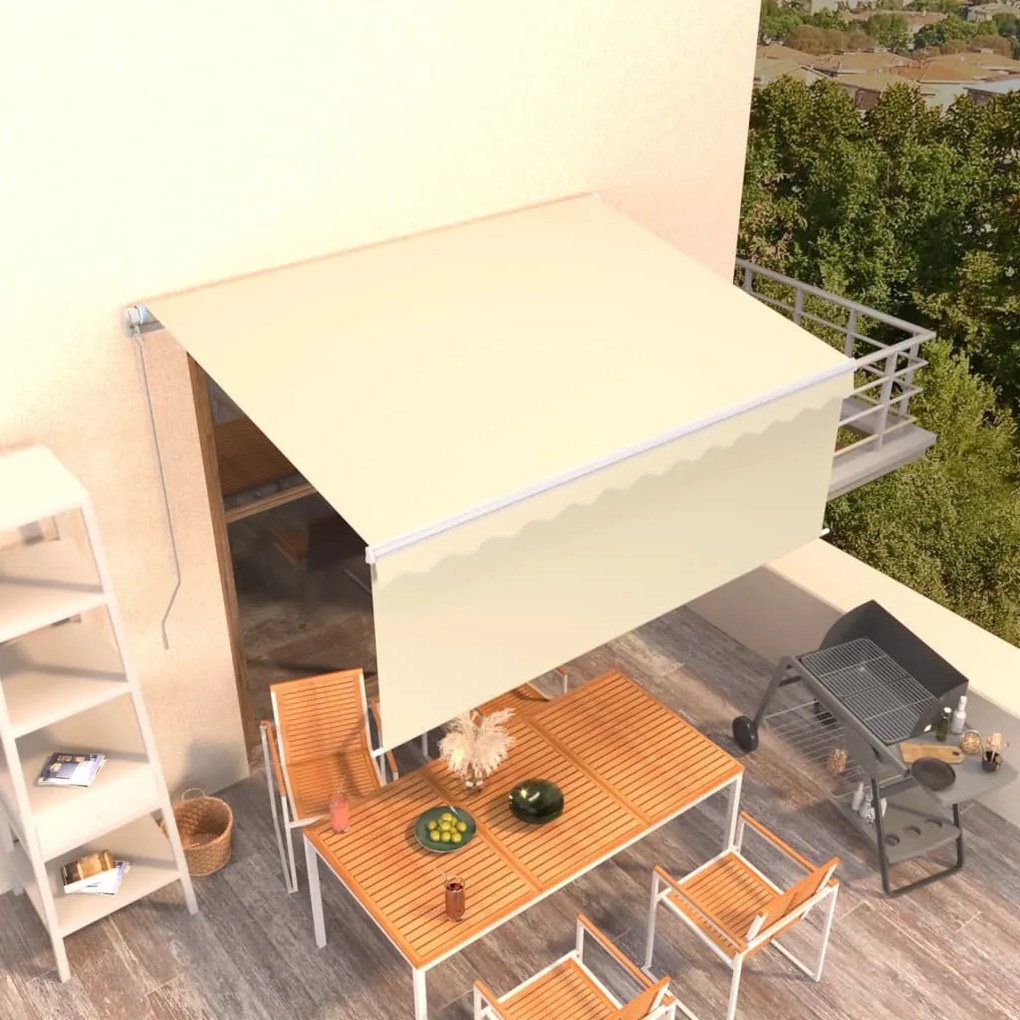 Toldo retrátil manual com estore 3,5x2,5 m cor creme