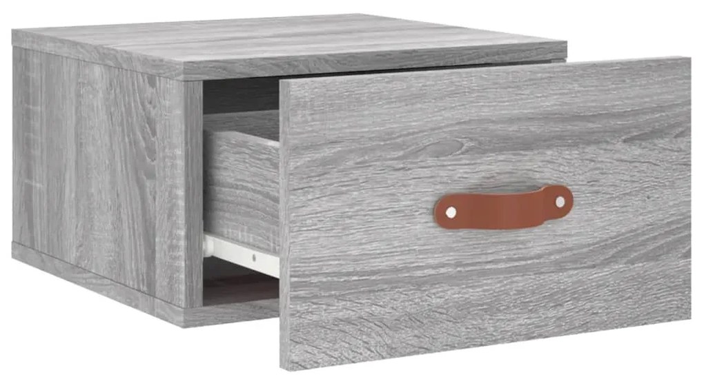 Mesas de cabeceira de parede 2 pcs 35x35x20 cm cinzento sonoma