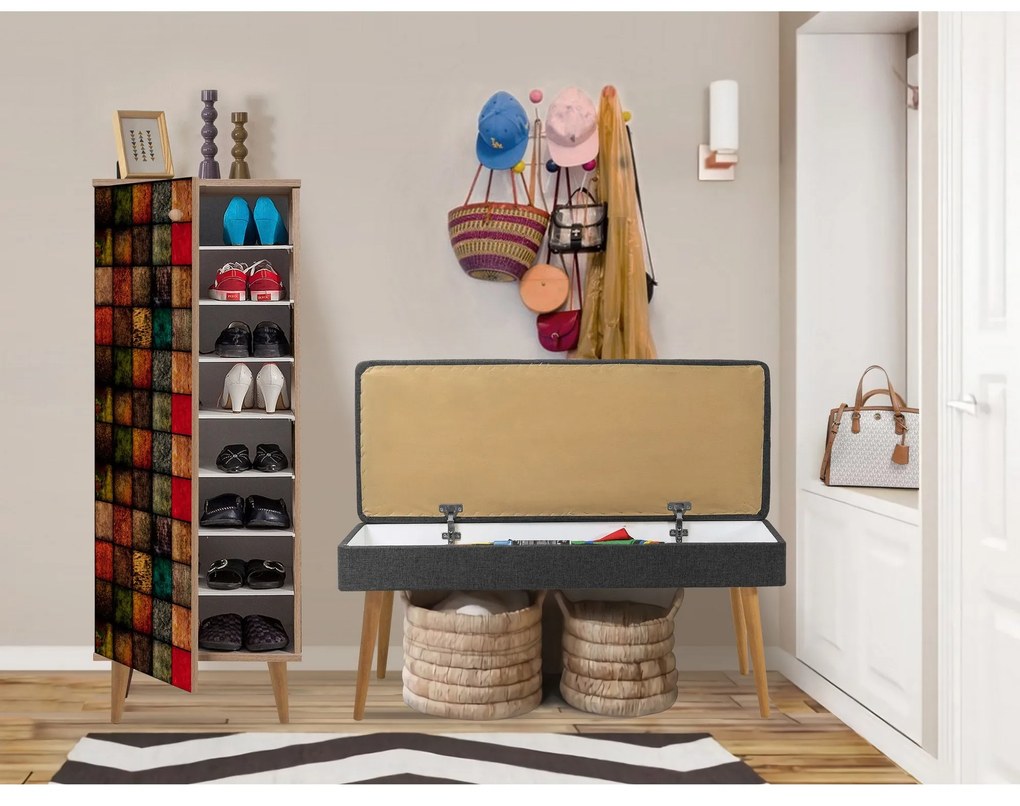 Conjunto de Mobiliário de Entrada Filinta – Sonomo/Antracite – Sapatei