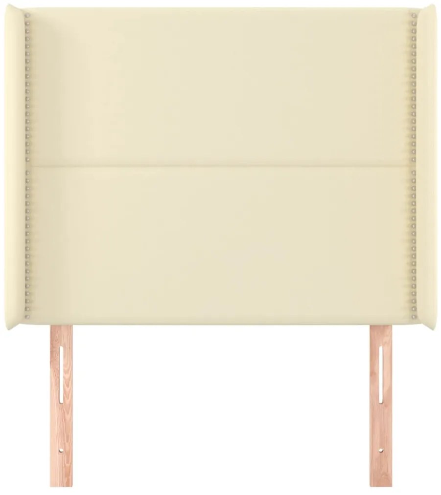 Cabeceira cama c/ abas couro artificial 83x16x118/128 cm creme