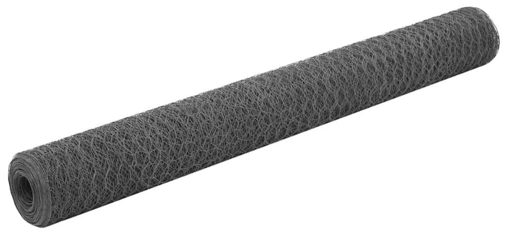 Cerca arame galinheiro 25x1,2m aço c/ revestimento PVC cinzento