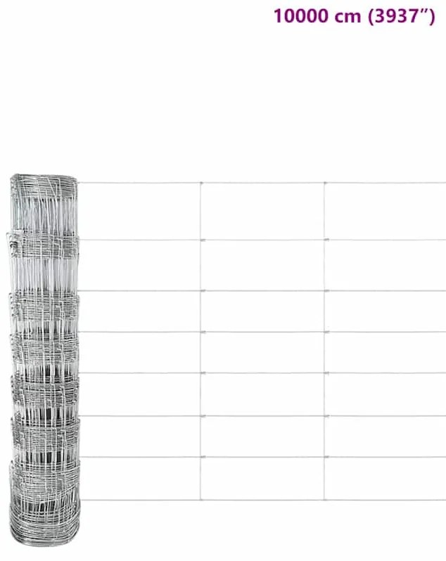 Cerca de Campo 0,8x25 m em Aço Galvanizado