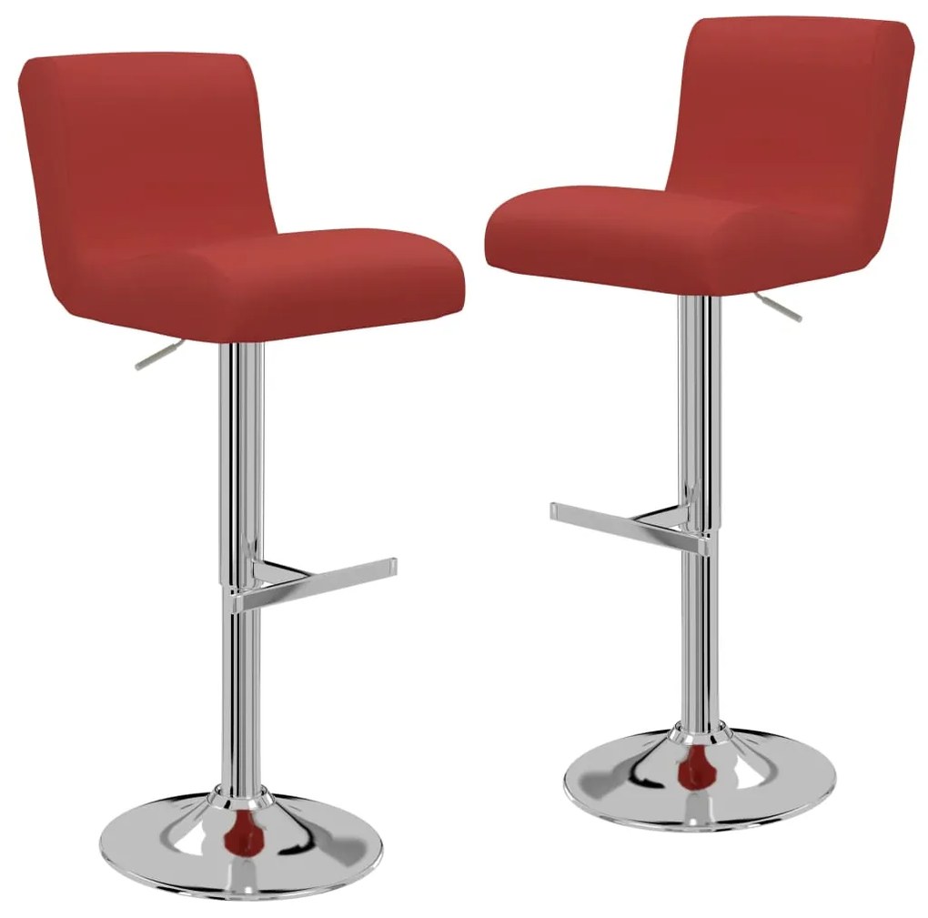 vidaXL Bancos de bar 2 pcs couro artificial vermelho tinto