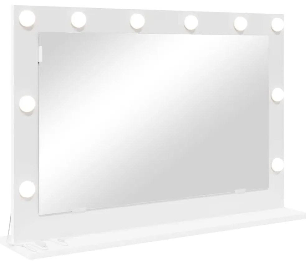 Espelho de Maquiagem com Luzes LED Branco 80x55x18 cm