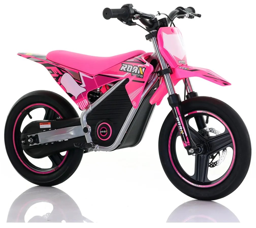 Mini moto elétrica para crianças Minicross 350W Roan MX E350 14/14" Supermotard Rosa