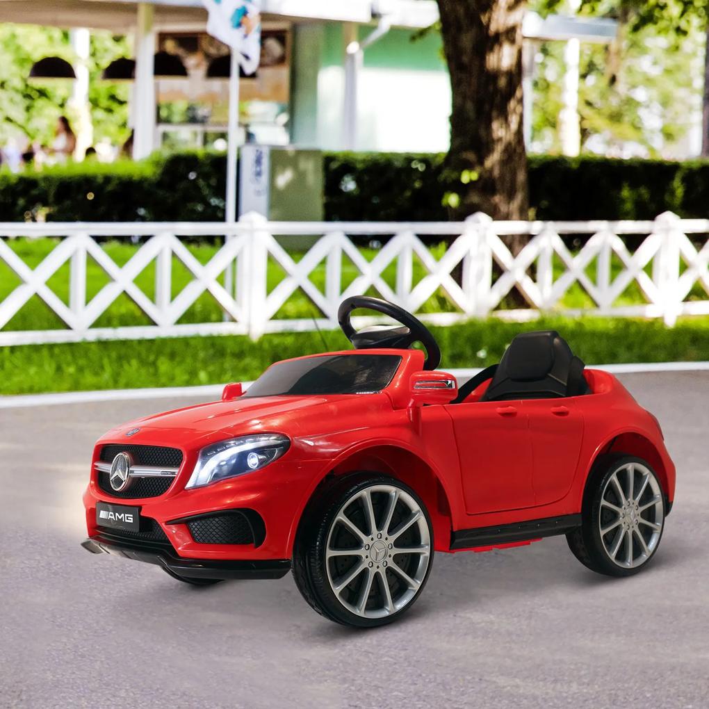 HOMCOM Carro Eléctrico Mercedes Benz GLA para Crianças acima de 3 Anos com Controlo Remoto MP3 USB Luzes e Sons Capacidade Máxima 30kg 100x58x46cm Vermelho
