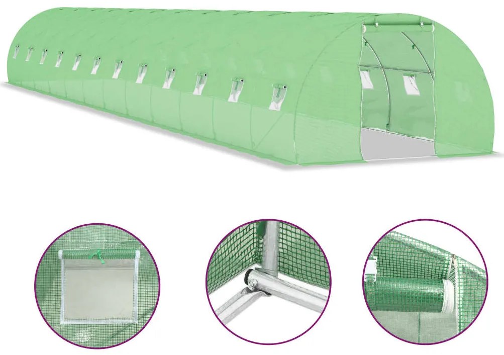 Estufa 54 m² 18x3x2 m