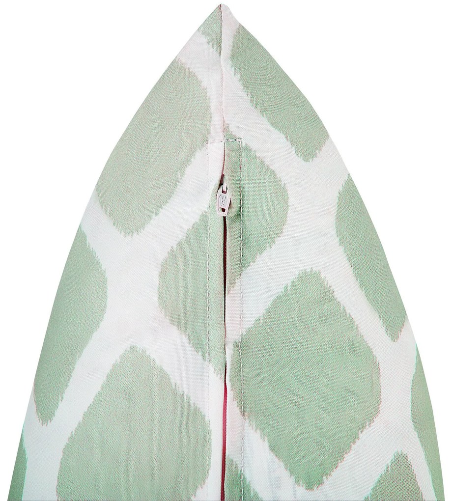 Conjunto de 2 almofadas de jardim em poliéster verde menta e branco 40 x 40 cm KALAMOS Beliani