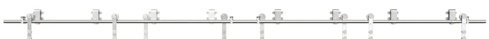 Kit ferragens p/ porta deslizante 366cm aço inoxidável prateado