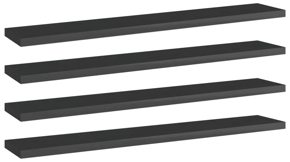 vidaXL Prateleiras para estante 4 pcs 60x10x1,5cm contraplacado preto
