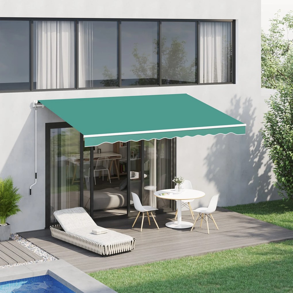 Toldo Manual Retrátil com Manivela 295x245cm Toldo Enrolável Alumínio