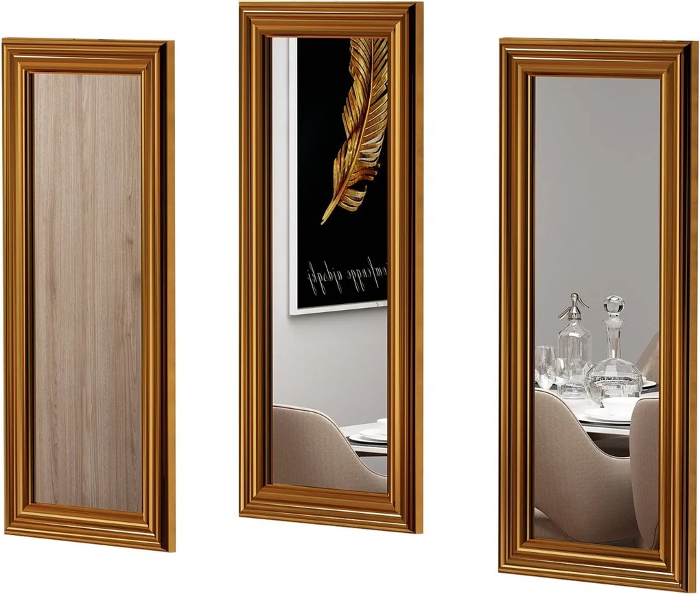 Conjunto de Espelhos Lavia – Dourado – 30x70x3 cm