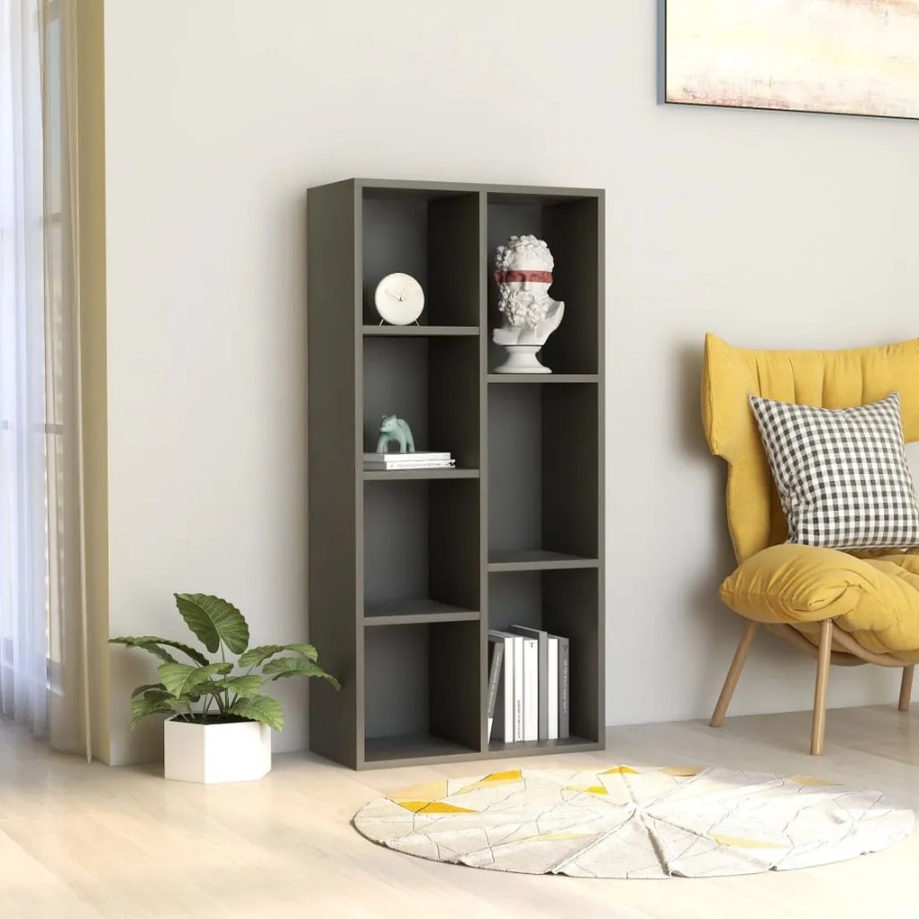 801109 vidaXL Estante 50x25x106 cm contraplacado cinzento