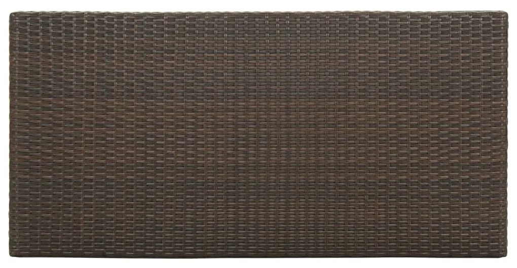 Mesa de bar com prateleiras 120x60x110 cm vime PE castanho