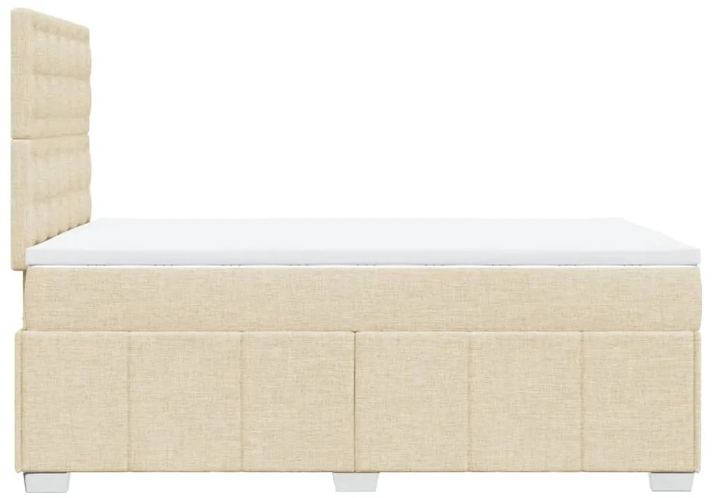 Cama com molas/colchão 120x200 cm tecido cor creme