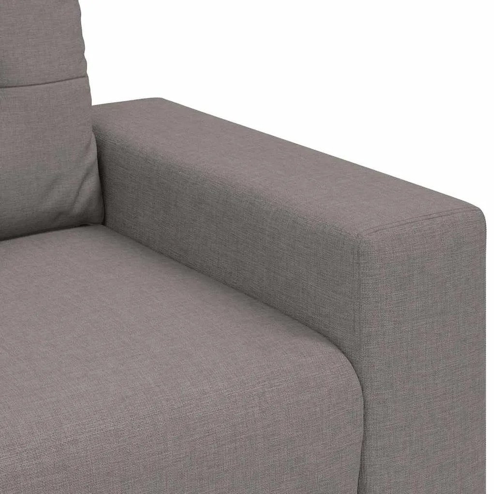 Conjunto de Sofá de 3 Peças com Almofadas em Tecido Taupe