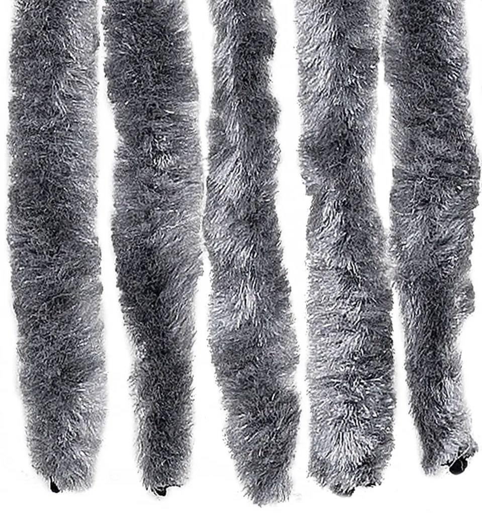 Cortina anti-insetos 100x220 cm chenille prateado