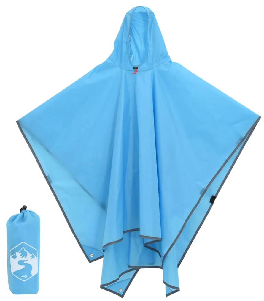 vidaXL Poncho de chuva com capuz design 2 em 1 223x145 cm azul