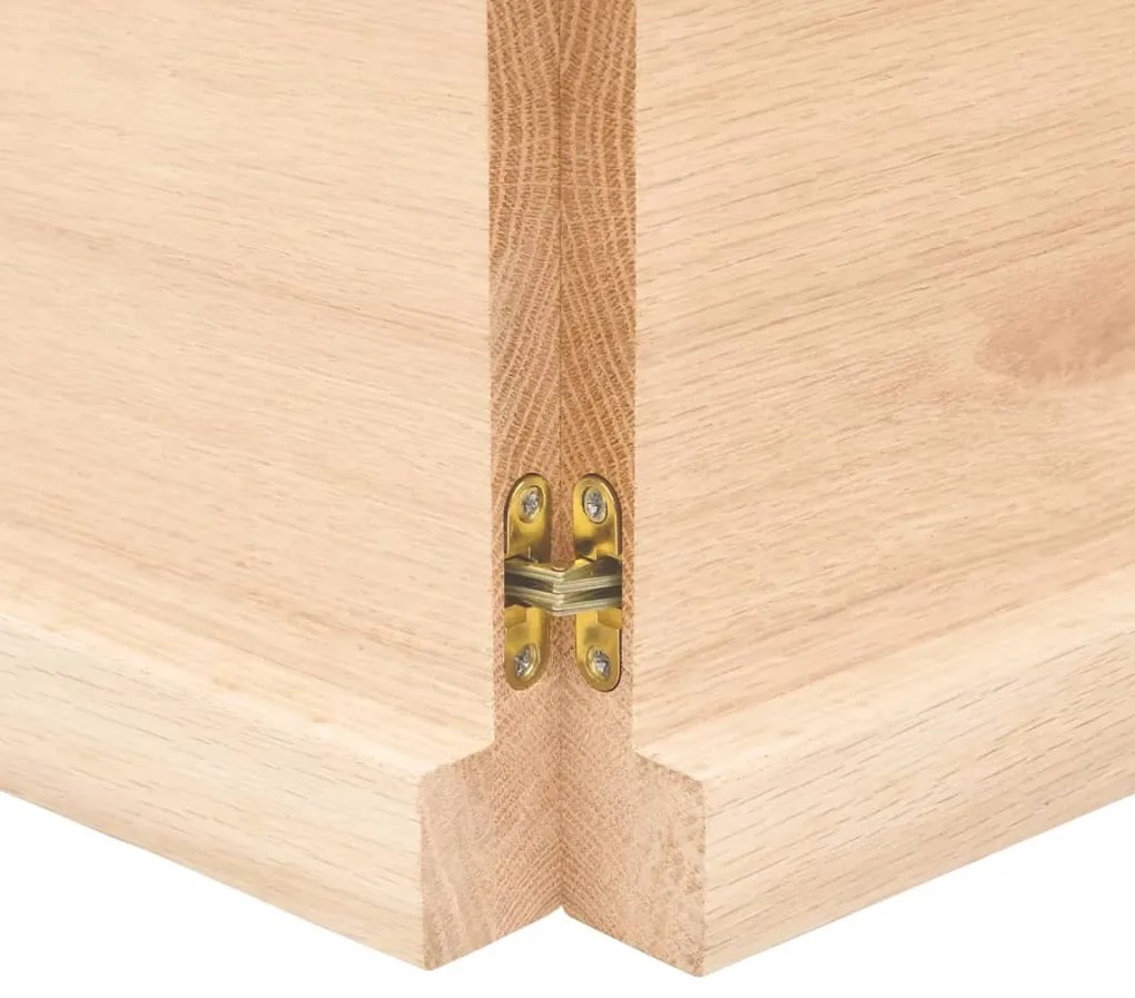 Tampo de mesa 140x50x(2-4) cm carvalho maciço não tratado